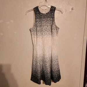 Dress The Population Sequin Ombre Sleeveless Dress Zip in Back Black/White Sz M